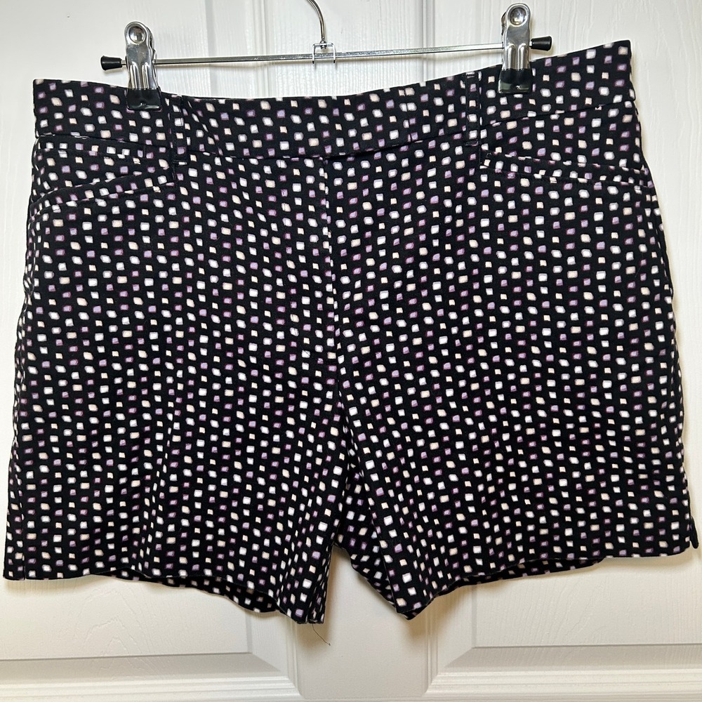 WHBM‎ The 5" Short Black Print Casual Everyday Shorts Size 10 High Rise